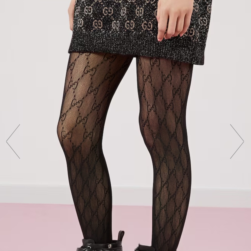 Gucci Black Patterned Tights